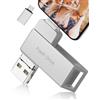 Levida Chiavetta USB 256gb per Phone,Levida Pen Drive Penna USB 3.0 Pendrive 4 in 1 Photostick Chiave USB Type C con iOS,Android,Tipo C Porta/Smartphone, Computer, Laptop, PC,Argento