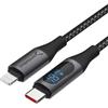 SABRENT Cavo da USB-C a Lightning con Smart Display [2M], Certificazione Apple MFI, Ricarica da 60W e Velocità di Trasferimento Dati di 480Mbps per Telefoni, iPad, iPod, MacBook (CB-C2L2)