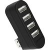 SABRENT Hub USB 2.0, Ciabatta multipresa USB, Sdoppiatore USB, 4 Porte, Ruotabile di 90°/180°, per PS4/PS5, PC da gioco, laptop, chiavetta USB, stampante, MacBook e altro, NERO (HB-UMN4)