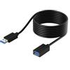 SABRENT Cavo Prolunga USB 3.2 Gen1 (3m) Maschio a Femmina, Cavo Estensione USB Trasferimento Dati e Ricarica per Hub & Chiavetta USB, Disco Rigido Esterno,Tastiera, Mouse Stampante, Nero (CB-3010)