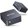 GMKtec G11 Mini PC con AMD Ryzen Embedded R2514, supporto 3 anni, 4C/8T fino a 3,7 GHz (beats 4300U), 16GB DDR4 512GB SSD PCIe 3.0, Dual LAN 2.5G, WiFi 6E, Triplo display 4K, per ufficio/NAS/router
