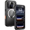 Lanhiem Cover per iPhone 17 Pro Compatibile con MagSafe, Impermeabile Antiurto [Protezione Schermo] IP68 Waterproof 360° Antipolvere Militare Custodia Subacquea Integrata Case per iPhone 17 Pro - Nero