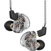 Yinyoo CCZ Melody 10mm Dual Magnetic Circuit Cuffie-In-Ear IEM auricolari, Hifi Deep Bass in ear monitor auricolari gaming con cavo staccabile 2pin per audiofilo/MP3/MP4(nero clear, senza microfono)