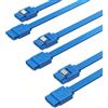 SABRENT Cavo SATA III SSD/HDD Hard Disk interno, Cavo dati SATA 3 (6 Gbit/s), Cavo SATA PC, dritto con linguetta di blocco, per drive HDD/SSD/CD/DVD (Confezione da 3-50 cm) Blu (CB-SFB3)