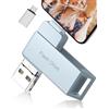 Levida Chiavetta USB 256gb per Phone,Levida Pen Drive Penna USB 3.0 Pendrive 4 in 1 Photostick Chiave USB Type C con iOS,Android,Tipo C Porta/Smartphone, Computer, Laptop, PC,Grigio