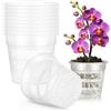 AOOWU 10 Pezzi Vaso per Orchidee Trasparenti, 19 CM Vaso Trasparenti per Piantine con Foro di Drenaggio, Plastica Kit di Rinvaso di Orchidee per Orchidee, Piante Grasse, Cactus