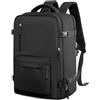 HPLQQ Zaino Sottovuoto da Viaggio con Pompa Borsa da Cabina per Easyjet Aereo Bagaglio a Mano Impermeabile Lavoro e Scuola Trekking Casual Daypack per 14" laptop,G01-Nero