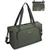 ECOHUB Borsa da Viaggio Pieghevole, Borsone da Viaggio Resistente All'acqua per Aereo, Bagaglio a Mano Leggero e Riciclato con Tasca Rimovibile per Donna e Uomo, 30L-Verde