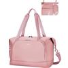 ECOHUB Borsa da Viaggio Pieghevole, Borsone da Viaggio Resistente All'acqua per Aereo, Bagaglio a Mano Leggero e Riciclato con Tasca Rimovibile per Donna e Uomo, 30L-Rosa