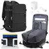 HPLQQ Borsa da Cabina per Easyjet Zaino Sottovuoto da Viaggio con Pompa Aereo Bagaglio a Mano Impermeabile Lavoro e Scuola Trekking Casual Daypack per 14" laptop,E01-Nero