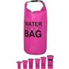 DonDon Dry Bag Borsa Impermeabile da 2l, 5l, 10l, 15l, 20l, 30l con Tracolla - Rosa Fucsia 15 Litri