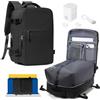 HPLQQ Borsa da Cabina per Ryanair 40x30x20 Zaino Sottovuoto da Viaggio con Pompa Aereo Bagaglio a Mano per Easyjet Impermeabile Lavoro e Scuola Trekking Casual Daypack per 14" laptop,C01-Nero