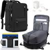 HPLQQ Borsa da Cabina per Easyjet Zaino Sottovuoto da Viaggio con Pompa Aereo Bagaglio a Mano Impermeabile Lavoro e Scuola Trekking Casual Daypack per 14" laptop,G01-Nero