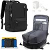 HPLQQ Borsa da Cabina per Ryanair 40x30x20 Zaino Sottovuoto da Viaggio con Pompa Aereo Bagaglio a Mano per Easyjet Impermeabile Lavoro e Scuola Trekking Casual Daypack per 14" laptop,D01-Nero