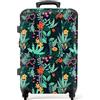 NoBoringSuitcases.com valigia grande 20-23 kg, media, trolley medio, rigida, rigido, da stiva, valigie grandi, bagaglio, leggera, medie rigide, con 4 ruote girevoli, 67 cm - 72 L, Motivo vegetale