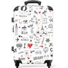 NoBoringSuitcases.com valigia grande 20-23 kg, media, trolley medio, rigida, rigido, da stiva, valigie grandi, bagaglio, leggera, medie rigide, con 4 ruote girevoli, 67 cm - 72 L, Modello da viaggio