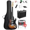 DONNER DST-80 E-Guitar Set Completo per Principianti da 39" con Amplificatore, Pickup SSS Classico, Include Gig Bag, Accordatore, Capotasto, Cinghia, Plettri e Lezioni Online Gratuite