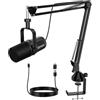 FDUCE SL40+ Microfono dinamico, kit microfono USB/XLR per podcasting, giochi e streaming, uscita cuffie integrata, pulsante mute, pulsante guadagno