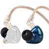Yinyoo KZ ZSN PRO, Auricolari in ear monitor, struttura bilanciata, Hybrid Tecnology 1DD 1BA, confortevoli con cancellazione del rumore, per cellulare Android, per Donne, Uomini(Blu con microfono)