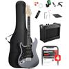 DONNER DST-80 Mancino E-Guitar Set Completo per Principianti da 39" con Amplificatore, Pickup SSS Classico, Include Gig Bag, Accordatore, Capotasto, Cinghia, Plettri e Lezioni Online Gratuite
