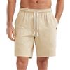 SwissWell Pantaloncini Uomo Bermuda Estivi Cotone Pantaloni Corti Uomo Spiaggia Casual Shorts Vita Elasticizzata con Tasche Kaki 3XL