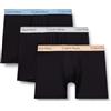 Calvin Klein Uomo Slip Boxer Confezione da 3 Elasticizzati, Nero (Black Bodies W/Gulf Blue/Light CAS), XL