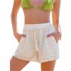 CUPSHE Pantaloncini casual da donna con coulisse in pizzo copricostume da bagno pantaloncini da spiaggia con nappa