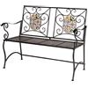 VERDELOOK Panchina mosaicoin metallo con inserti flower design 116x56x90cm