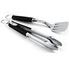 Weber Set Attrezzi da Barbecue Premium - Compatto, 2 Pezzi in Acciaio Inox, composto da Pinza per Grill (38cm) e Giraplati (35cm), con Maniglie Pratiche, Lavabile in Lavastoviglie - Argento (6645)