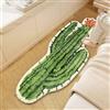 ZSHIFANG Tappeto da bagno a forma di cactus, 109,2 x 48,3 cm, in microfibra, divertente tappetino da bagno con foglie antiscivolo, per bambini, tappeto da doccia assorbente, tappetino da bagno, zerbino per