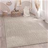 Paco Home Tappeto Soggiorno Camera-Da-Letto Pelo-Alto Scandinavo Boho Stile Geometrico Astratto Tinta-Unita Soffice 3D Beige, Dimensione:200x280 cm