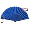 Planta Color Grande ventaglio spagnolo XXL in legno + portachiavi + bracciale in tessuto regolabile con conchiglia, ventaglio pieghevole da 56,5 cm per fiere, ballo ed estate, idea regalo ricordo