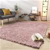 TT Home Tappeto Salotto Pelo Lungo Shaggy Morbido Soffice Design Moderno Monocolore, Colore: Rosa, Dimensione:80x150 cm