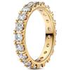 PANDORA Timeless Anello con fila di brillanti Eternity placcato in oro 14 k con zirconia cubica trasparente, 48