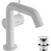 hansgrohe Tecturis S - Rubinetto per lavabo con push-open, risparmio energetico (CoolStart), Miscelatore lavabo risparmio idrico (EcoSmart) con altezza bocca 112 mm, bianco opaco, 73320700