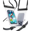 YOSH Custodia Impermeabile Smartphone [Corpo Monoblocco] 2 Pezzi, 7,5 | IPX8 Crossbody Cover Subacquea per iPhone 17 16 15 14 13 Pro Max Samsung S26 S25 S24 S23 Ultra, Ideale per Spiaggia Piscina