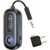 Knoruley Trasmettitore Ricevitore Audio Bluetooth 5.4 3.5MM AUX Adattatore Stereo HiFi con Microfono per Auto, Aereo, TV, PC, Altoparlante, Nero