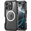 Lanhiem Cover Per iPhone 16 Pro Max[IP68 Waterproof][Compatibile con MagSafe] Resistente Alle Cadute e ai Graffi Custodia Antipolvere Subacquea,per iPhone 16 Pro Max Protezionea 360 Gradi,Nero