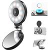 TELESIN Anello luminoso magnetico RGB per selfie 4 in 1 aggiornato con specchio e supporto per telefono, luce di riempimento portatile ricaricabile con clip per iPhone, Samsung, TikTok, Vlogging