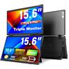 Bunosdias Kwumsy Monitor Portatile per Laptop 15,6 Pollici, Monitor Doppio Pieghevole FHD IPS 1080P, Estensione Schermo per Laptop, USB-C Plug & Play, Supporto Rotazione & VESA, Compatibile con Windows e Mac