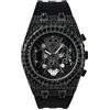 ICE STAR Orologio da uomo con cinturino in silicone con cassa ottagonale ghiacciata da 43 mm