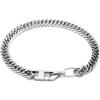 Diesel Bracciale da uomo in acciaio inossidabile con chiusura a moschettone o a scorrimento, Argento pallido