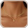 TINGN Collana in oro da donna con lettere, placcata in oro 14 carati, a doppio strato, con lettere dalla A alla Z, regalo di compleanno, regalo personalizzato per donne, ragazze, fidanzate, donne