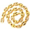HALUKAKAH Collane Uomo Oro,Catena di Chicchi di caff?Iced out con Diamante,18kt Vero Oro Girocollo,Oro,60cm,con Pacco Regalo 0