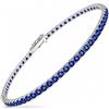 amorili Bracciale Tennis Uomo Donna in Argento 925 con Zirconi Vari Colori - Modello 4 Grif Alto 2,5 mm - Braccialetto Elegante Unisex (zaffiro cm 20)