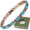 Wollet Braccialetto magnetico in rame per donne, braccialetti magnetici per donne, gioielli turchesi con magnete da 3500 Gauss (con scatola regalo) (Tipo F)