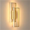Riserva Applique da Parete Interno Oro 32W, Rettangolare, 3000K | Lampada da Parete LED Moderna Vintage per Camera da Letto, Soggiorno, Scala, Sala da Pranzo, Corridoio