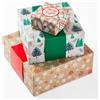 Hallmark Scatole regalo di dimensioni assortite con fasce per Natale (3 scatole: marrone kraft, rosso, verde, Merry and Bright, Happy Holidays) rustici fiocchi di neve, plaid, alberi, agrifoglio