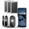 Arlo Essential 3 Telecamera WiFi Esterno Senza Fili + Pannello Solare (3), HD, Telecamera WiFi Interno, Sirena Allarme Casa, Sensore Di Movimento, Prova Inclusa Secure, 3 Telecamere, Bianche