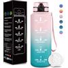 Motswedi Borraccia, 1500ML Senza BPA, Borraccia Palestra, Design della Serratura a Prova di Perdite, Bottiglia Motivazionale, Con Marca Temporale, Bottiglia per Ufficio, Stadio, Palestra - Rosa&ciano
